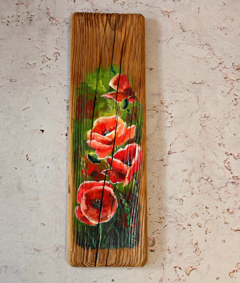 Deska Łąka maki dł. 40 cm x szer. 12 cm Deska Łąka maki dł. 40 cm x szer. 12 cm