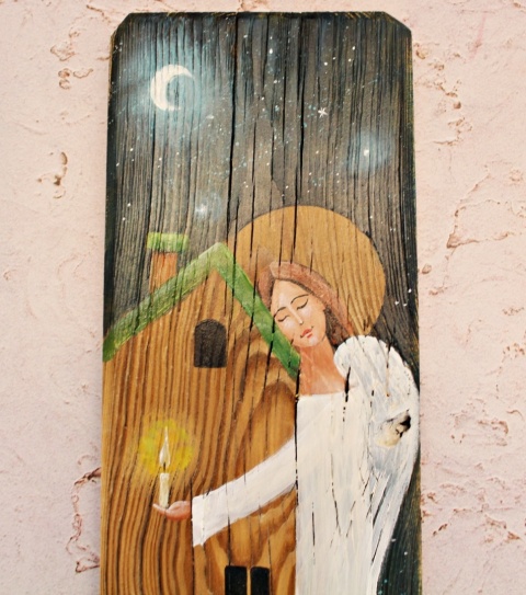 Deska Retro Anioł opiekun domu nr 1 dł.40cm x szer.12cm Deska Retro Anioł opiekun domu nr 1 dł.40cm x szer.12cm