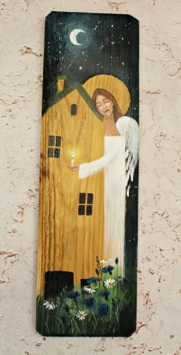 Deska Retro Anioł opiekun domu nr 5 dł.40cm x szer.12cm