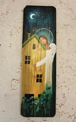 Deska Retro Anioł opiekun domu nr 7 dł.40cm x szer.12cm