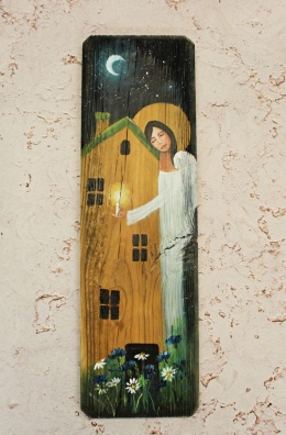 Deska Retro Anioł opiekun domu nr 4 dł.40cm x szer.12cm