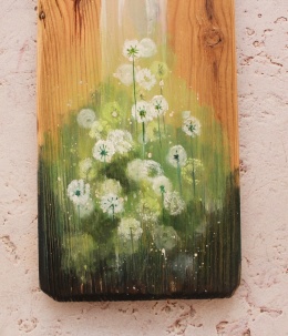 Deska Retro Anioł w dmuchawcach dł.40cm x szer. 12 cm