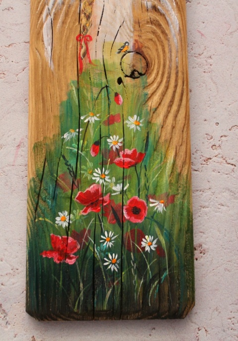 Deska Retro Anioł w makach nr 1 dł. 40 cm x szer. 12 cm Deska Retro Anioł w makach nr 1 dł. 40 cm x szer. 12 cm