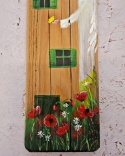 Deska Retro Anioł w makach nr 3 dł.40cm x szer.12cm