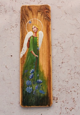 Deska Retro Anioł wśród motyli dł. 40cm x szer. 12cm