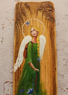 Deska Retro Anioł wśród motyli dł. 40cm x szer. 12cm