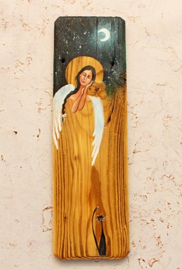 Deska Retro Anioł z kotem nr 4 dł. 40 cm x 12 cm