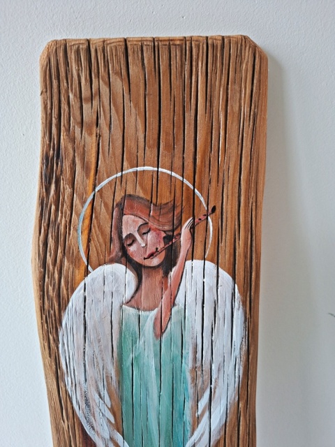 Deska Retro Anioł z pieskiem nr 5 dł.40 cm x szer.12cm