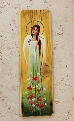 Deska Retro Anioł z ptakami nr 1 dł.40cmxszer.12cm