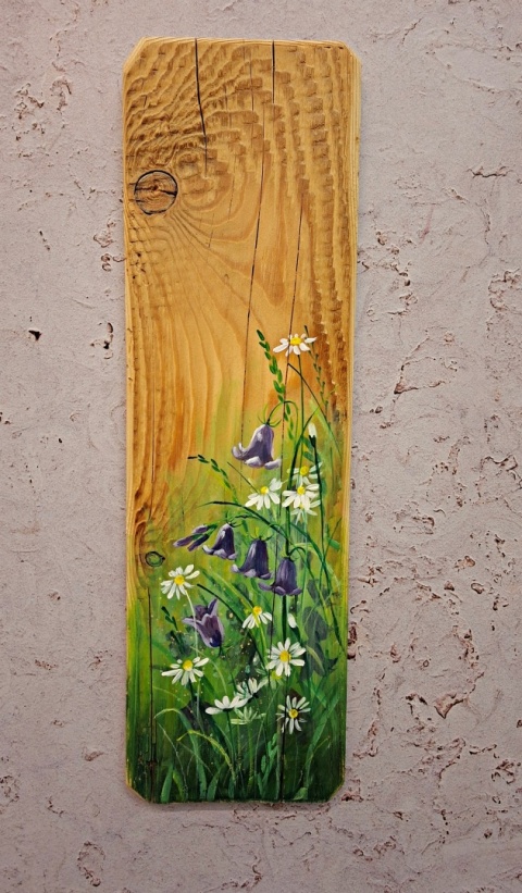 Obraz na desce kwiaty nr 1 dł.40cmxszer.12cm