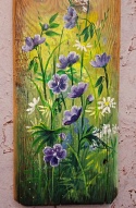 Obraz na desce kwiaty nr 3 dł.40cmxszer.12cm