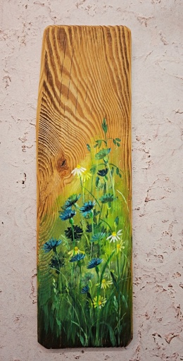 Obraz na desce kwiaty nr 5 dł.40cmxszer.12cm