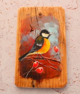 Obraz na desce ptaki nr 1 dł. 20 cm x szer. 12 cm