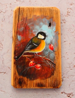 Obraz na desce ptaki nr 3 dł. 20 cm x szer. 12 cm